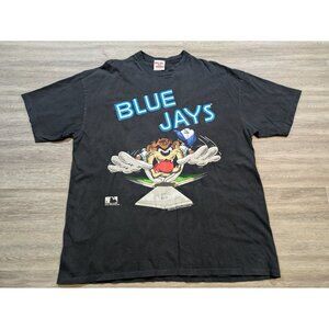 Vintage 1993 Looney Tunes Taz x Toronto Blue Jays XL T Shirt Single Stitch Black